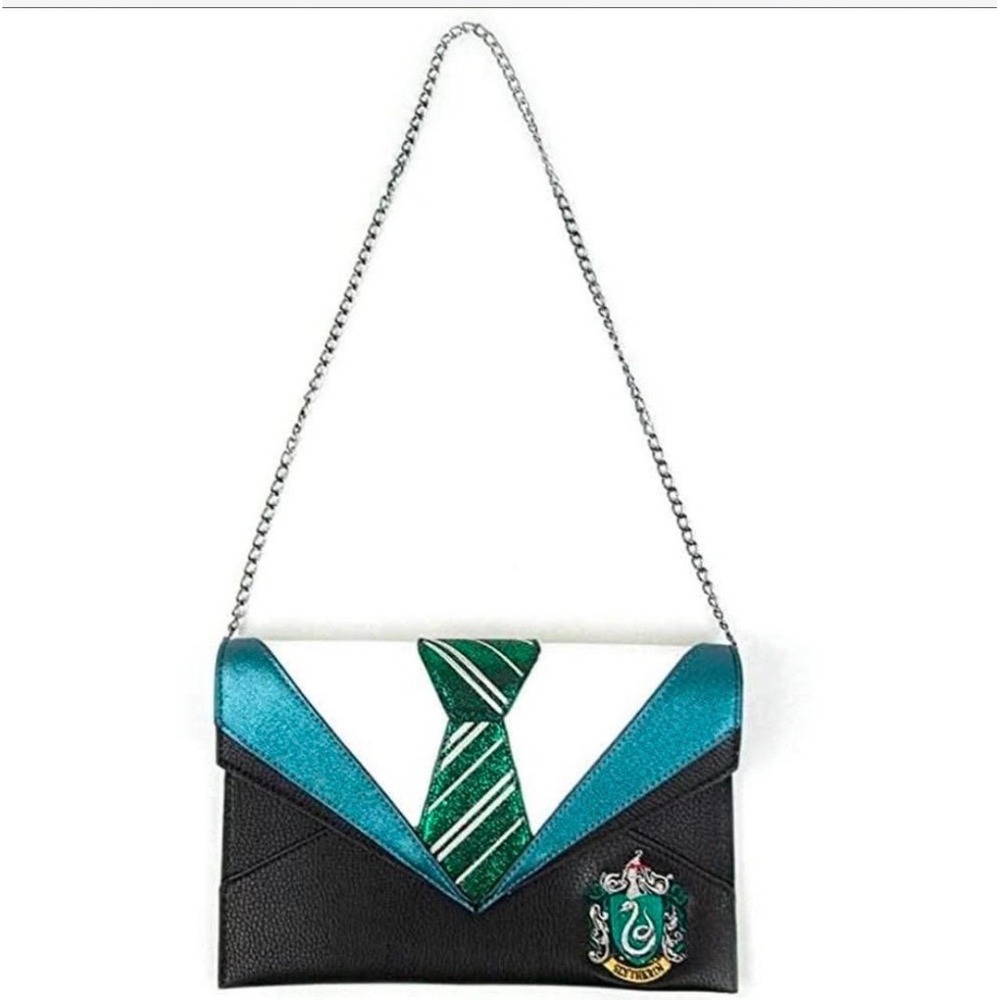 Harry Potter Danielle Nicole Slytherin Uniform Envelope Clutch Chain Bag NEW
